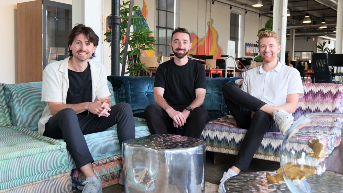 Coinflow cofounders (from left) Jake Montgomery, head of operations and design; Daniel Lev, CEO; and Benjamin Meeder, CTO.