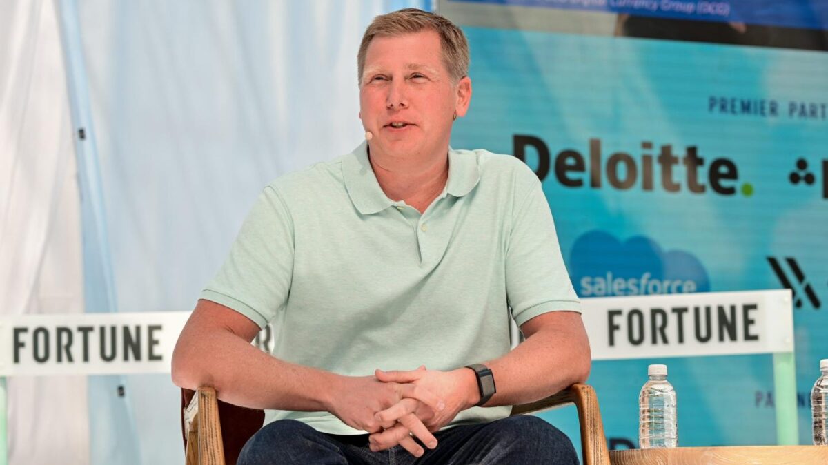 Barry Silbert, founder and CEO of Digital Currency Group, on stage at Fortune's Brainstorm Tech conference in Park City, Utah.