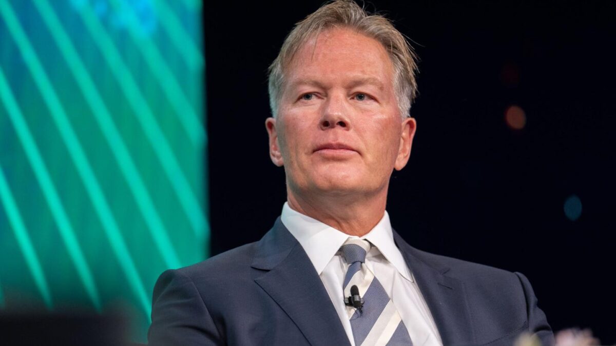 Dan Morehead, founder and CEO of Pantera Capital, on stage at a finance conference in 2023.