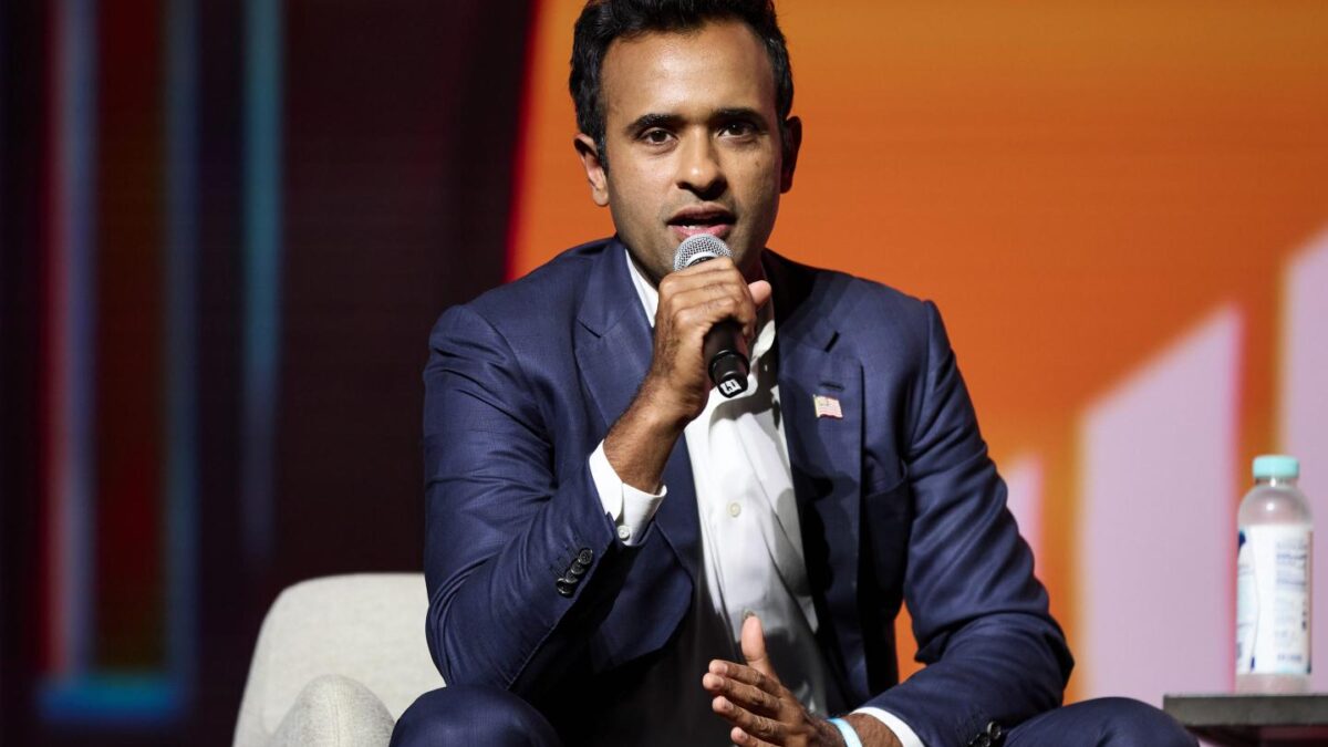 Former GOP presidential hopeful Vivek Ramaswamy at a Bitcoin conference in July 2024.