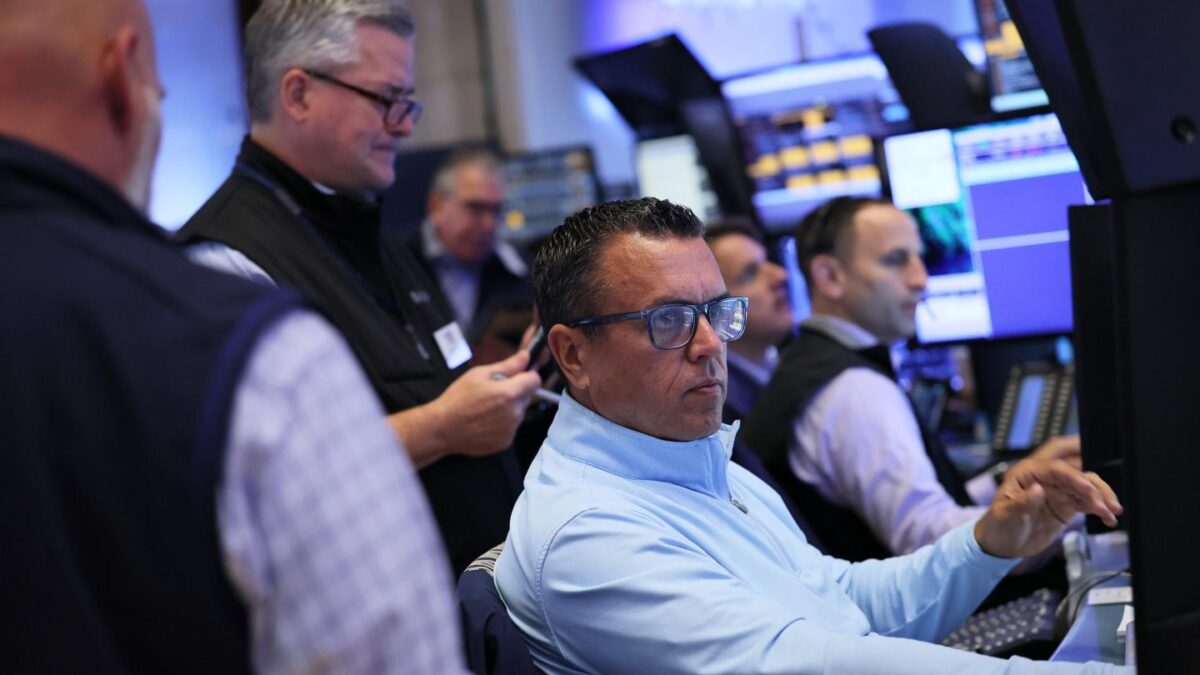 Traders on the floor of the New York Stock Exchange on Wednesday morning.