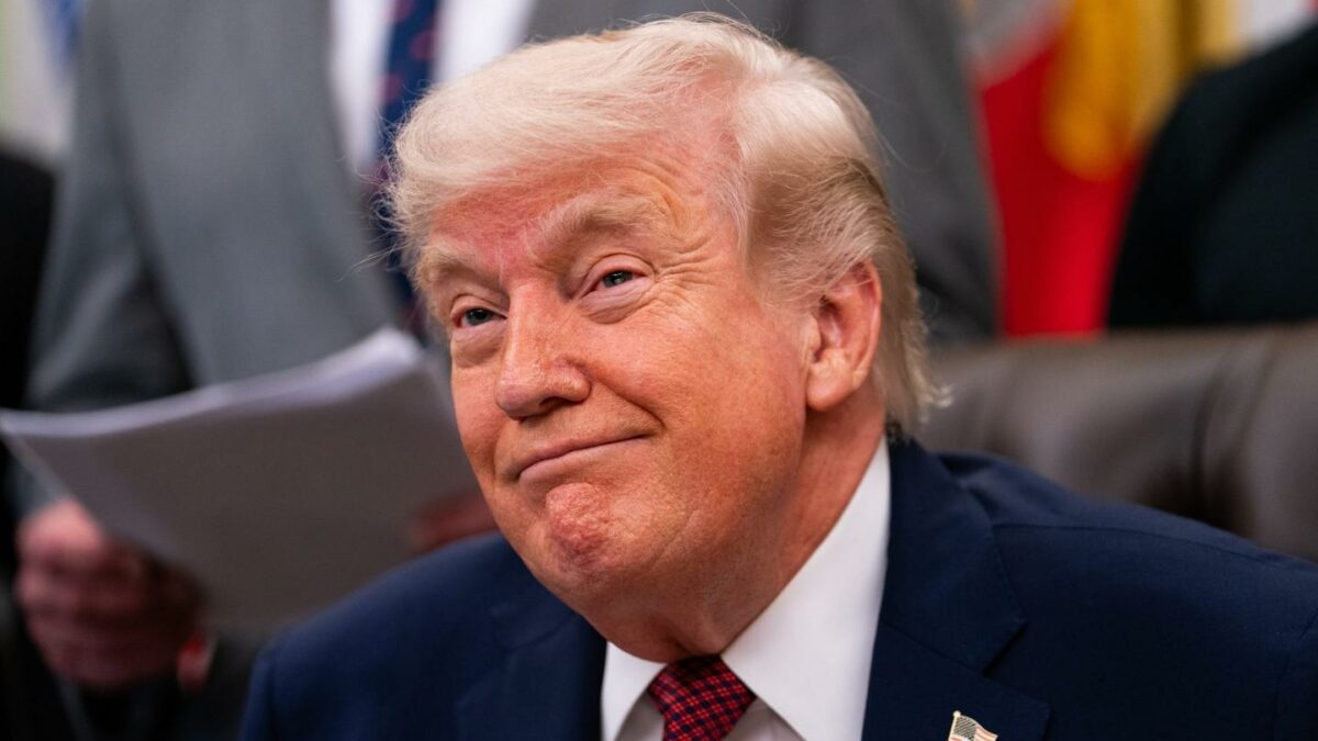 U.S. President Donald Trump speaking in the White House Oval Office