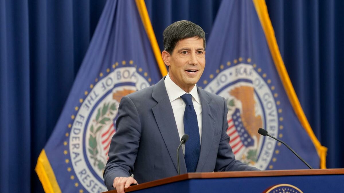 Kevin Warsh, chairman of the US Federal Reserve, during a news conference following a Federal Open Market Committee (FOMC) meeting in Washington, DC, US, on Wednesday, June 17, 2026.