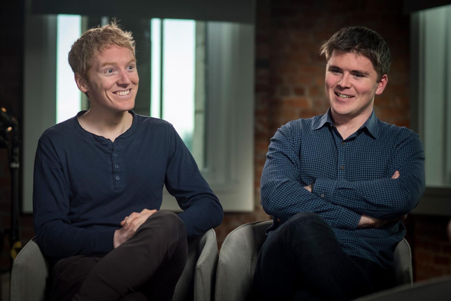 The Stripe cofounders: CEO Patrick Collison (left) with president John Collison.