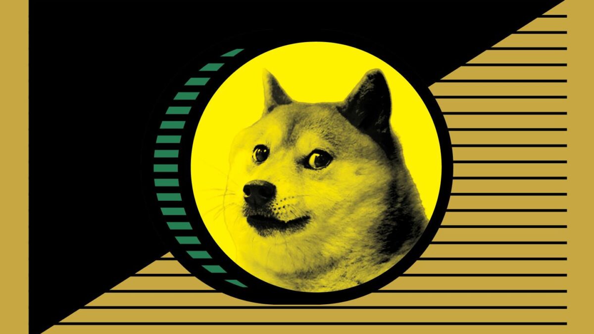 Image of a Shiba Inu dog in the logo of Dogecoin