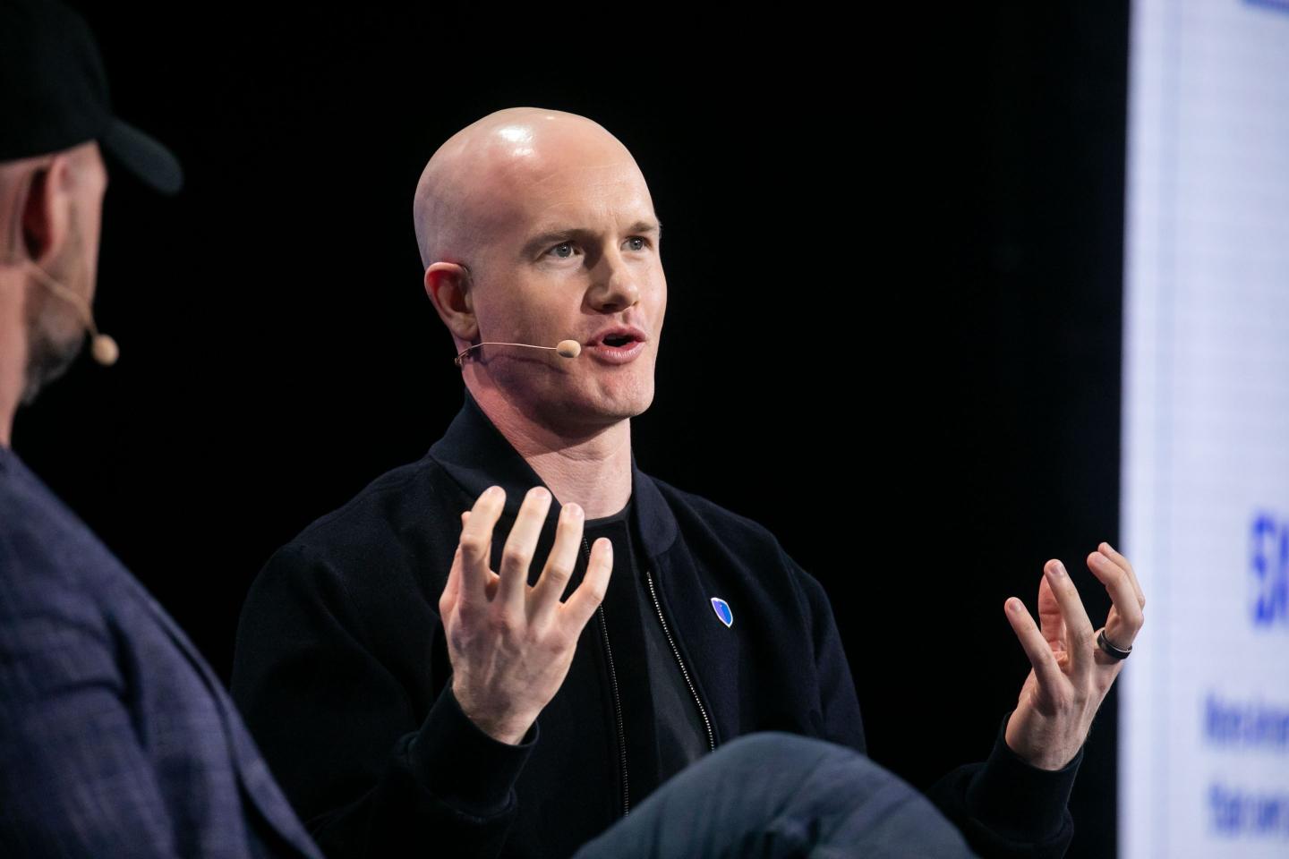 Brian Armstrong, CEO of Coinbase, at the Messari Mainnet summit in New York, Sept. 21, 2023.