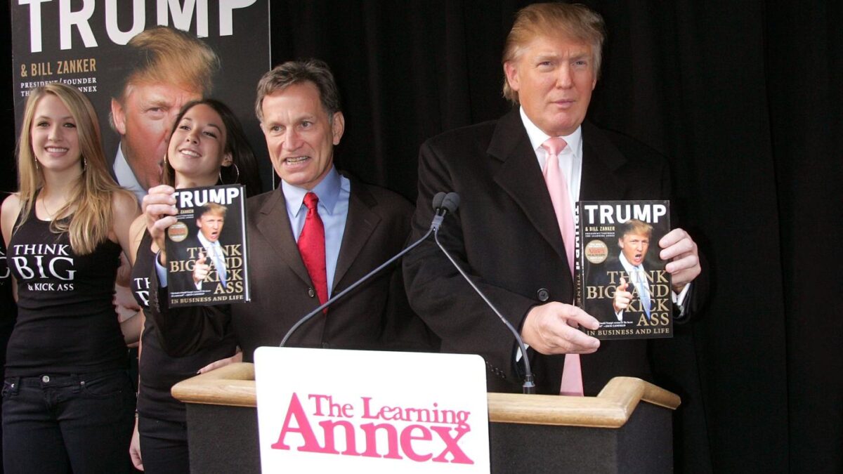 Longtime Trump business partner Bill Zanker (left) and Donald Trump promote a book they coauthored in 2007.