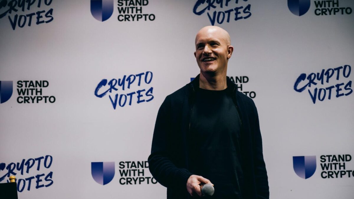 Brian Armstrong speaks at a 2024 conference.