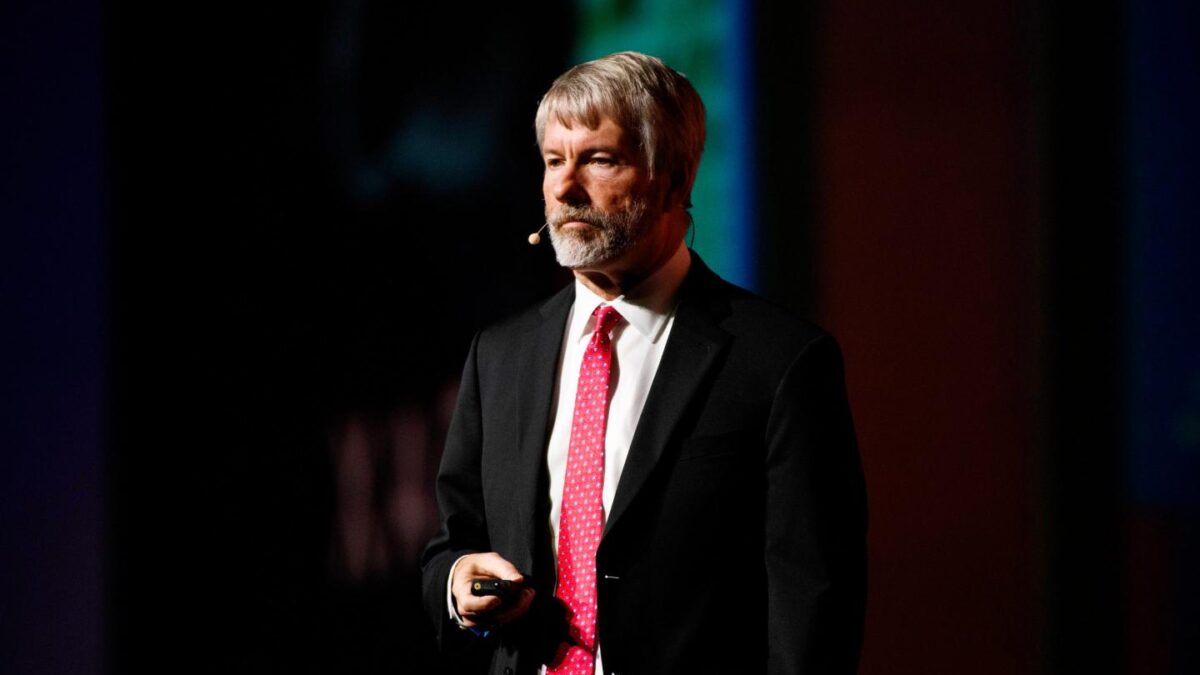 Michael Saylor, co-founder and chairman of Microstrategy, speaks at Bitcoin 2024 Conference in Nashville.