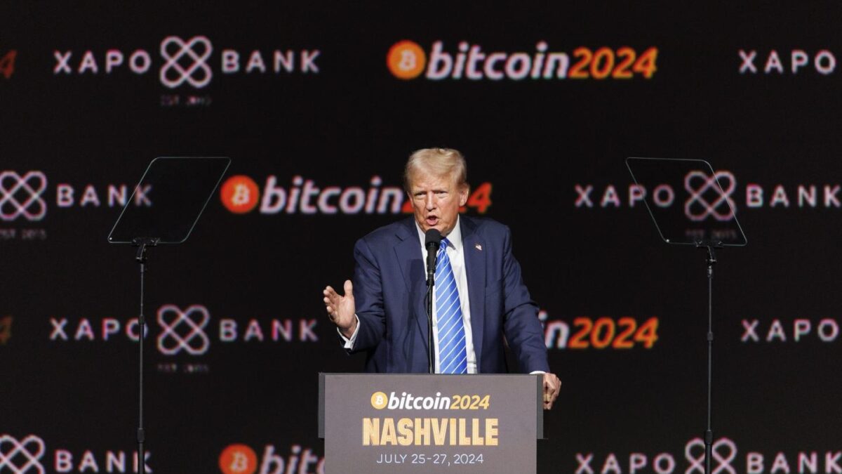 Trump at podium
