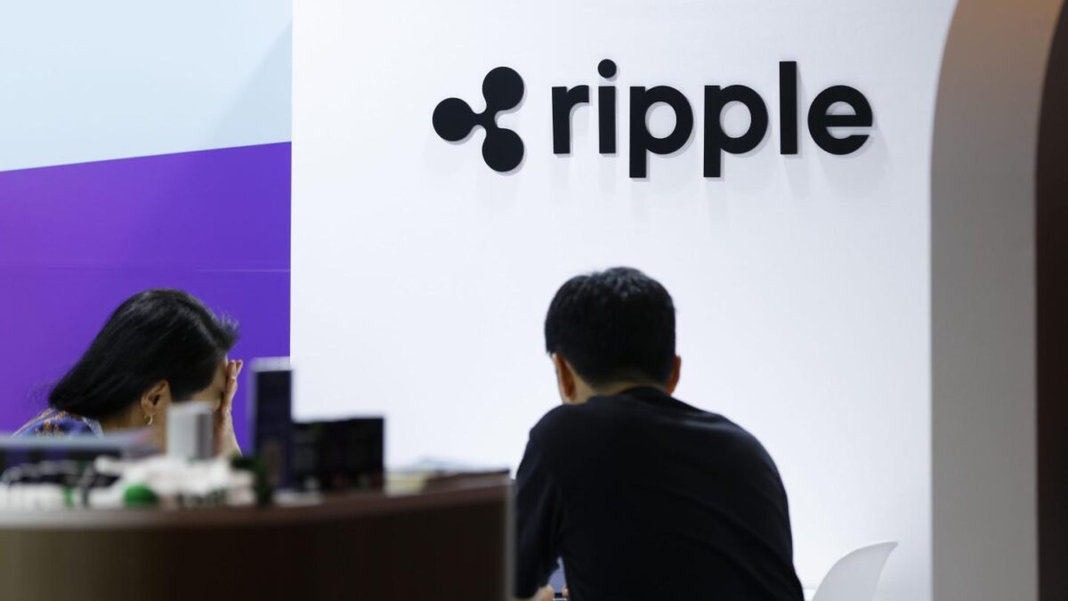Signs for Ripple Labs Inc. at WebX2024 in Tokyo, Japan