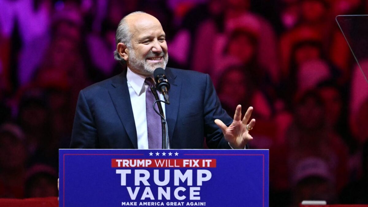 Howard Lutnick at a Trump campaign rally at Madison Square Garden in New York on Oct. 27.