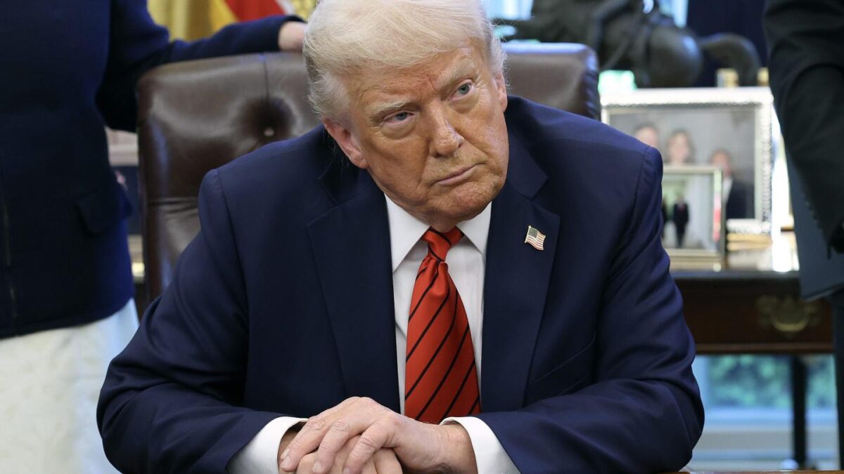 President Trump says that Federal Reserve Chair Jerome Powell is not moving fast enough on interest rate cuts.