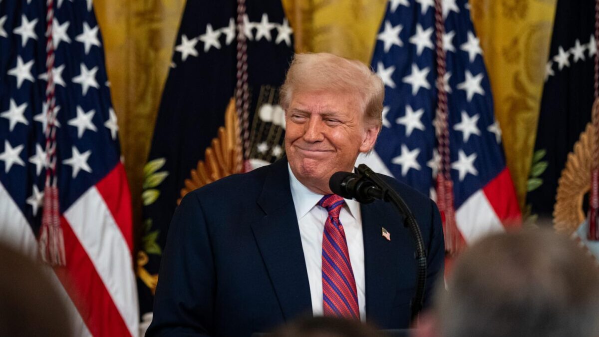 Photo: US President Donald Trump during a signing ceremony for the GENIUS Act in the East Room of the White House in Washington, DC, US, on Friday, July 18, 2025. Trump signed the first federal bill to regulate stablecoins, hailing it as a "giant step to cement American dominance of global finance and crypto technology" and delivering a major victory for the digital asset industry. Photographer: Al Drago/Bloomberg via Getty Images